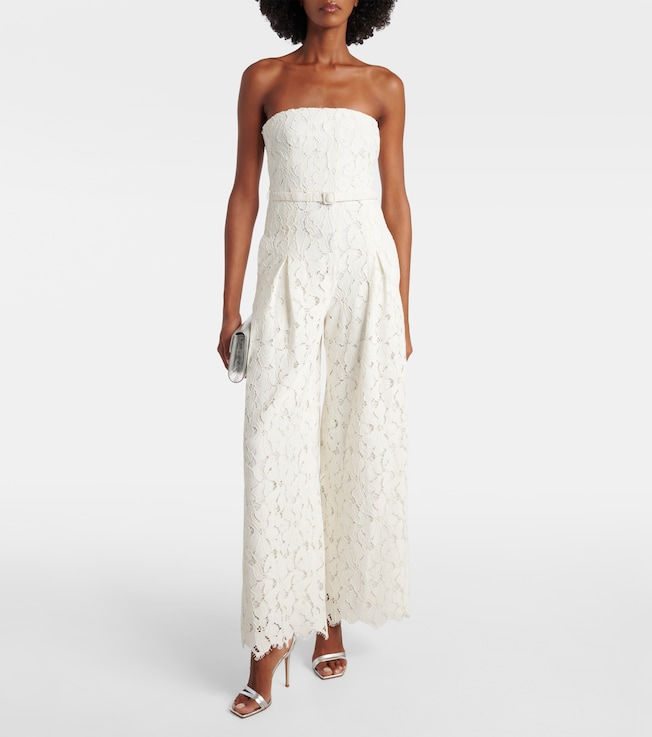 SIMKHAI Rebecca strapless lace jumpsuit