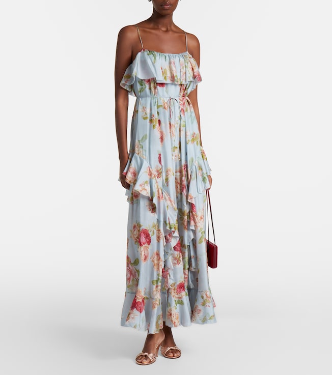 Zimmermann Roselight floral ruffled silk maxi dress