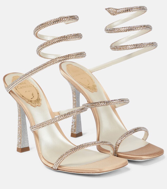 RENÉ CAOVILLA Cleo embellished satin sandals