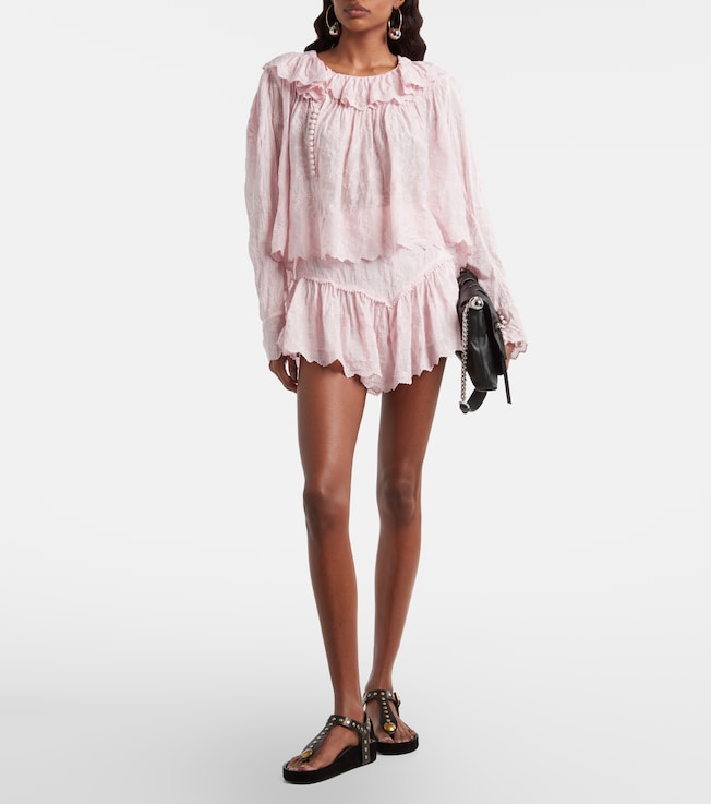 Isabel Marant Zelly embroidered cotton and silk blouse