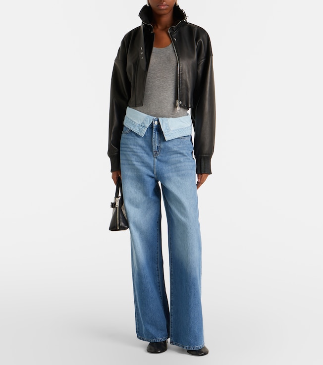 7 For All Mankind Double Layer Slouchy wide-leg jeans