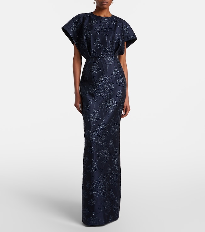 Carolina Herrera Fan floral jacquard gown