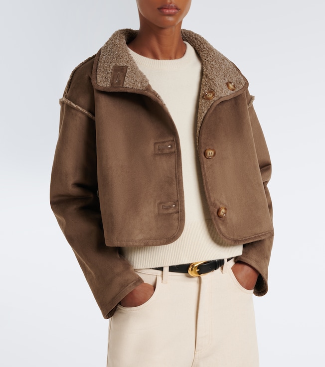 Velvet Esme teddy-lined cropped jacket