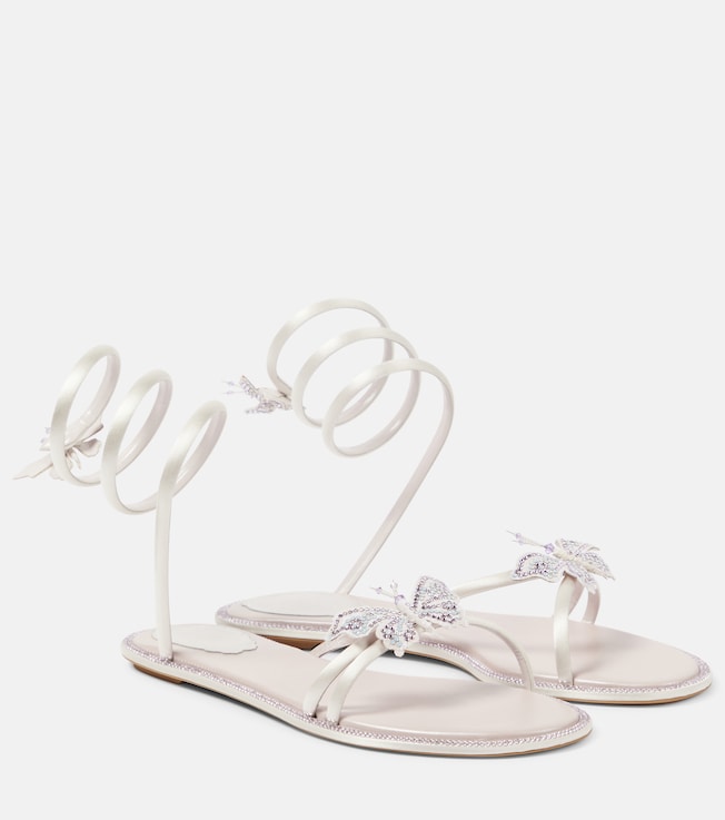 RENÉ CAOVILLA Cleo embellished satin sandals