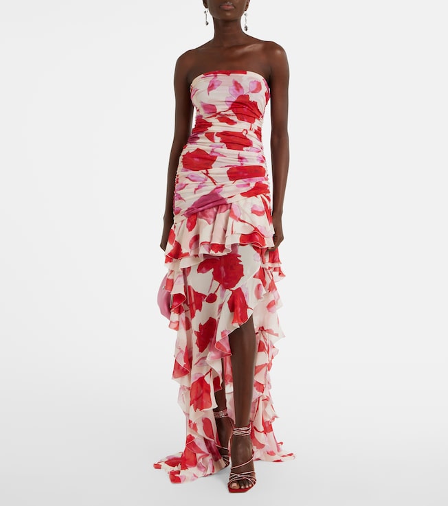 Blumarine Georg ruffled asymmetric maxi dress