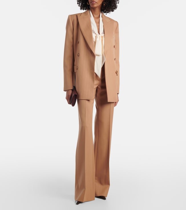 Stella McCartney Low-rise striped wool flared pants