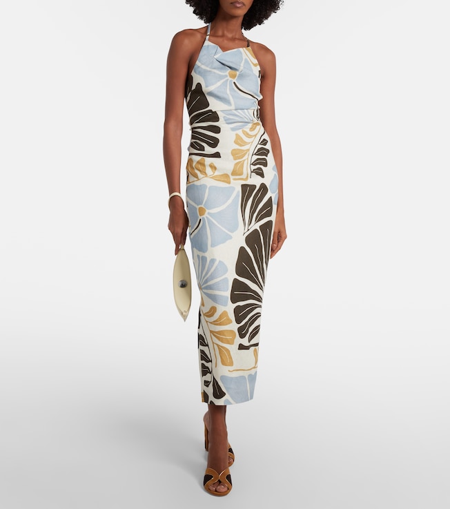 SIR. Lola floral linen midi dress