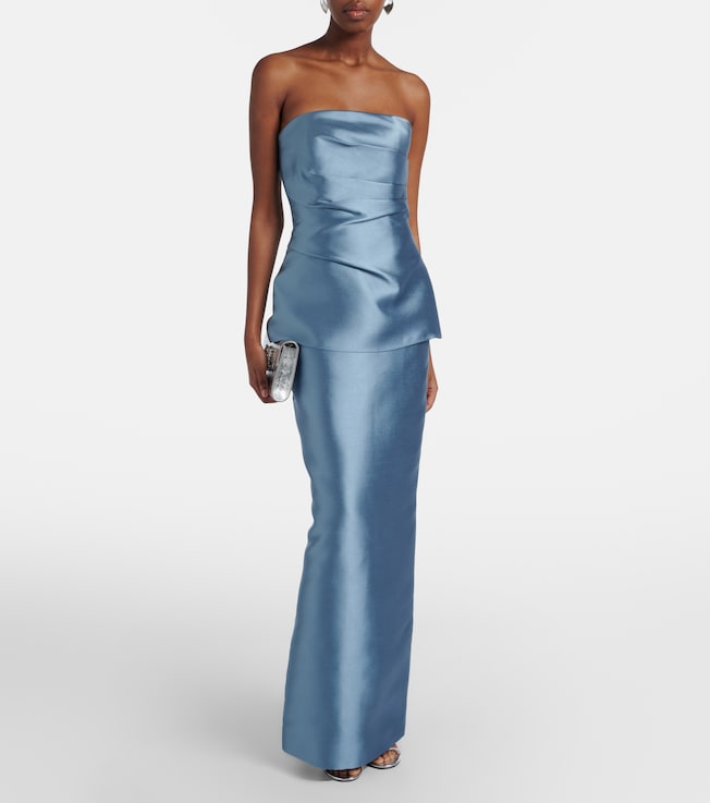 Solace London Lucille strapless satin gown