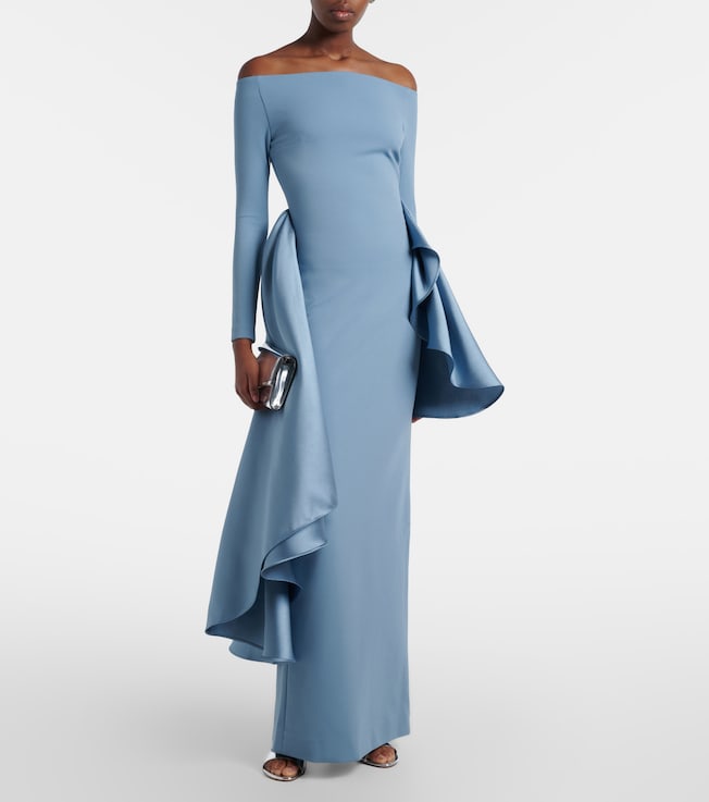 Solace London - Ula off-the-shoulder satin-twill mini dress | Plush