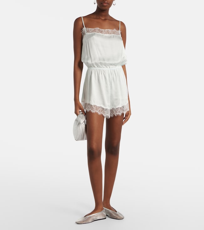 Poupette St Barth Silvia lace-trimmed romper