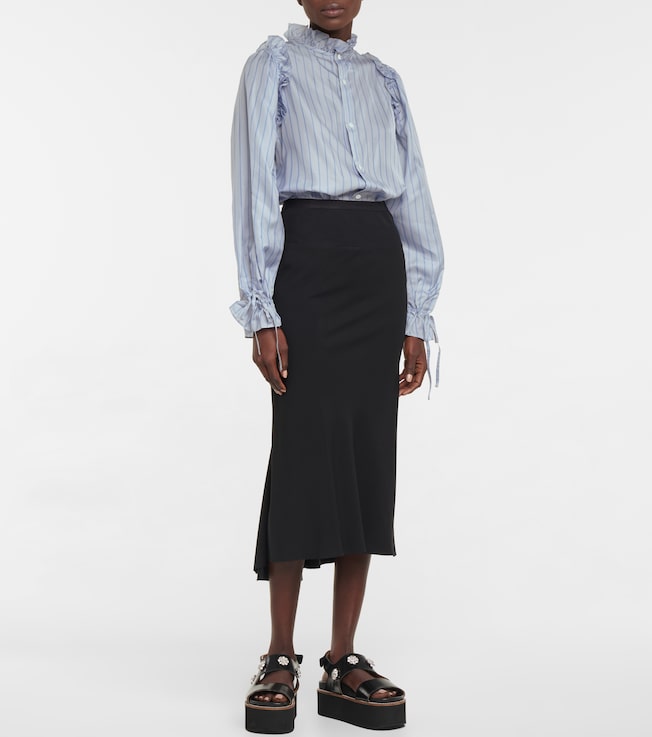 Noir Kei Ninomiya Striped ruffled blouse