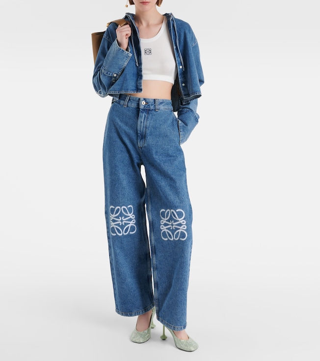 Loewe Anagram high-rise wide-leg jeans