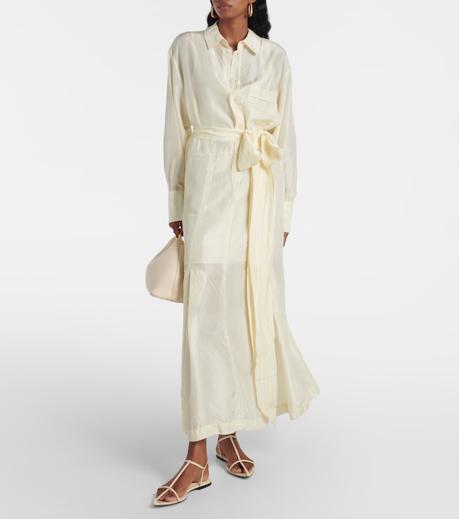 Plan C Belted silk shirtdress