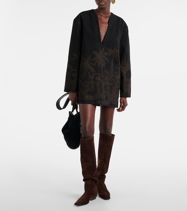 Alanui Jungle Toile De Jouy denim top