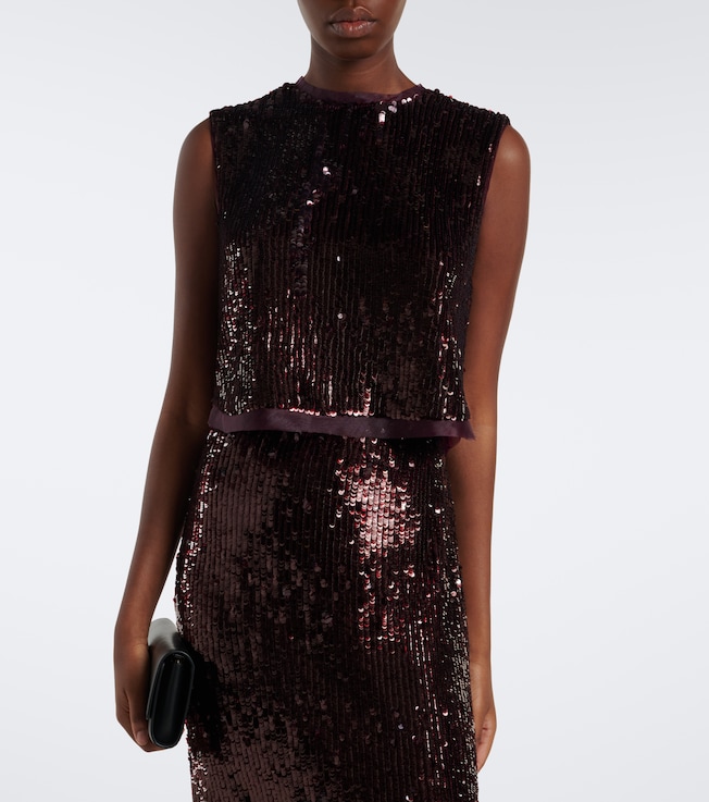 SIMKHAI Cydia sequined top
