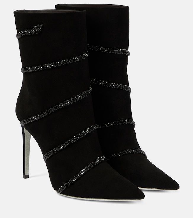 RENÉ CAOVILLA Morgana embellished suede boots