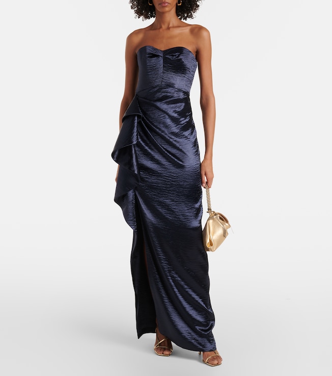 Safiyaa Eymen draped crushed satin gown