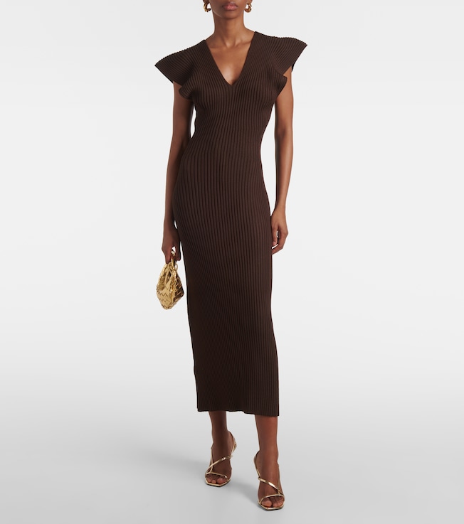 Altuzarra Trey ruffled ribbed-knit gown