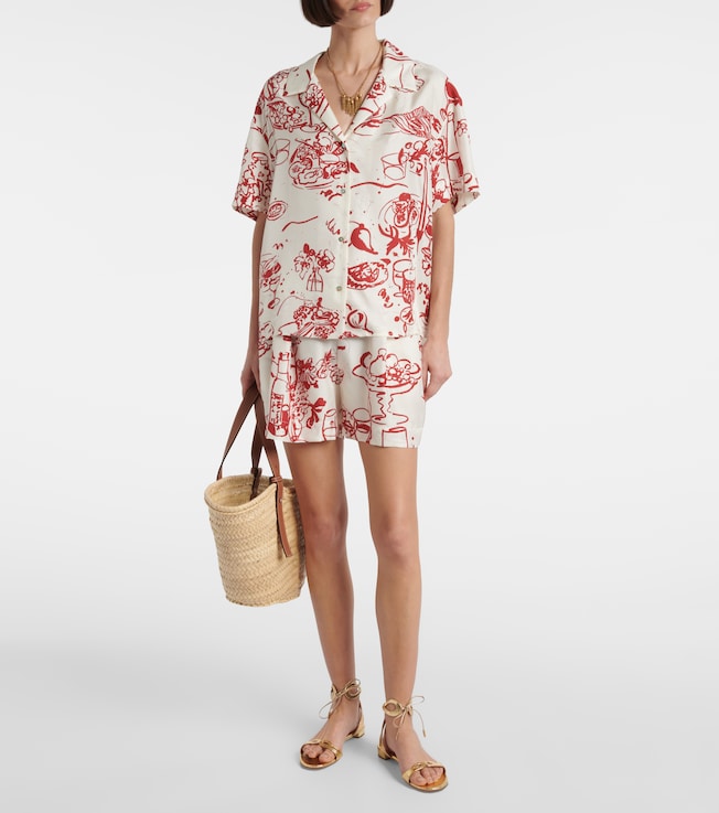 Asceno Pragua printed silk twill shirt