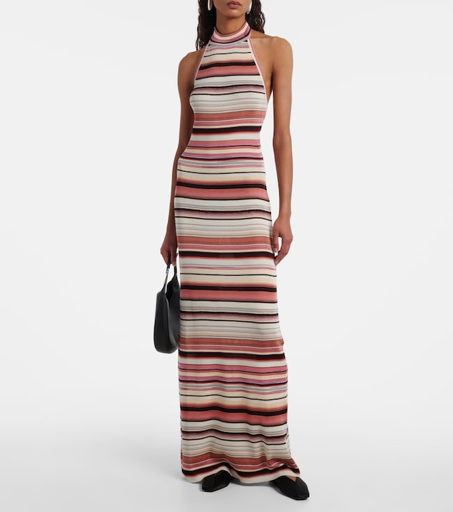 Missoni Striped halterneck maxi dress