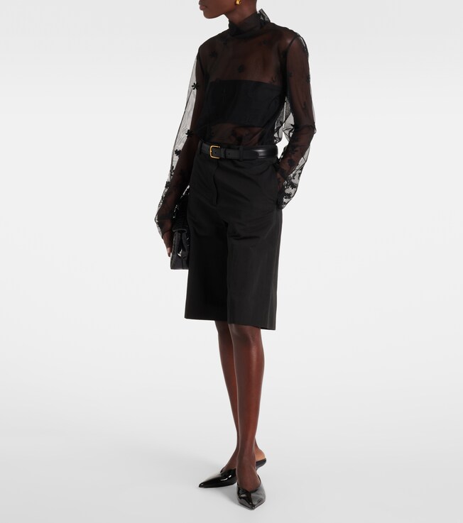 TOTEME Cotton and linen Bermuda shorts