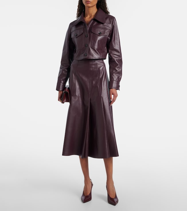 Emilia Wickstead Nics cropped leather jacket