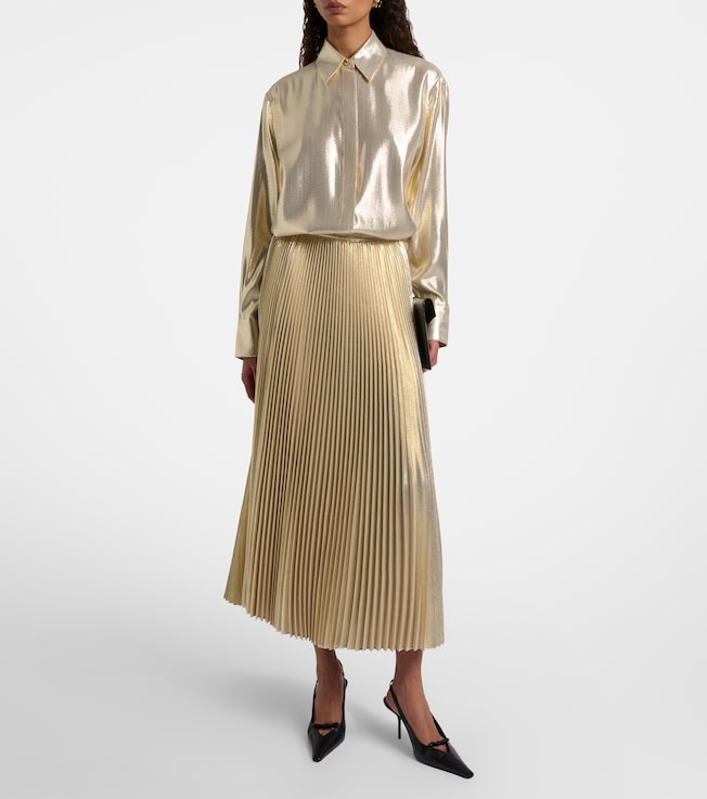 JOSEPH Essai silk-blend lamé midi skirt 
