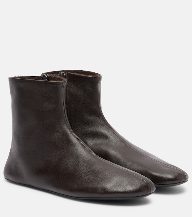 The Row The Row Stella shearling-lined leather ankle boots