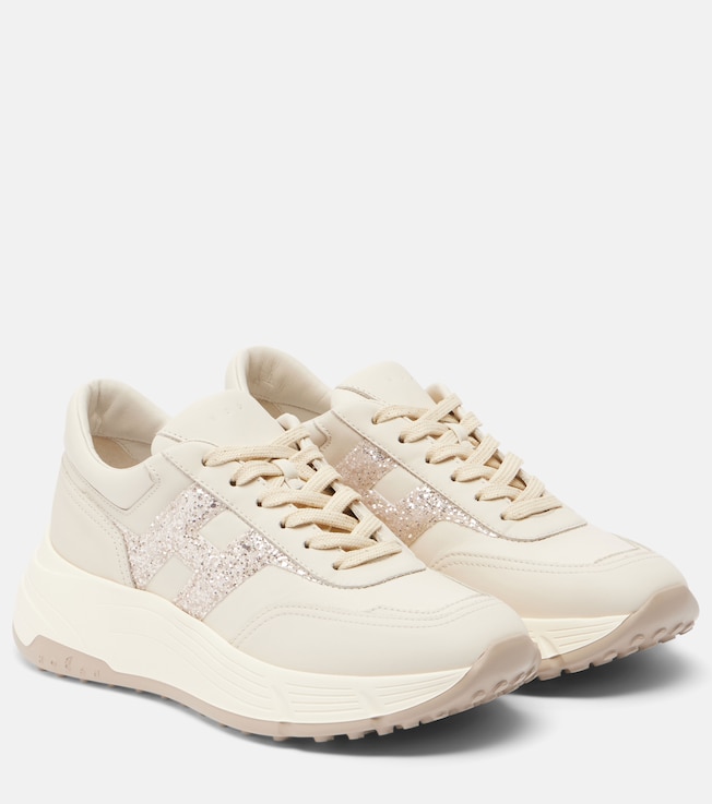 Hogan H669 glitter leather sneakers
