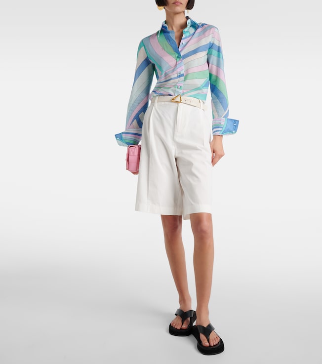 Vince High-rise cotton shorts