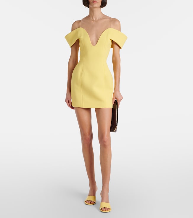 David Koma Off-shoulder wool crêpe minidress