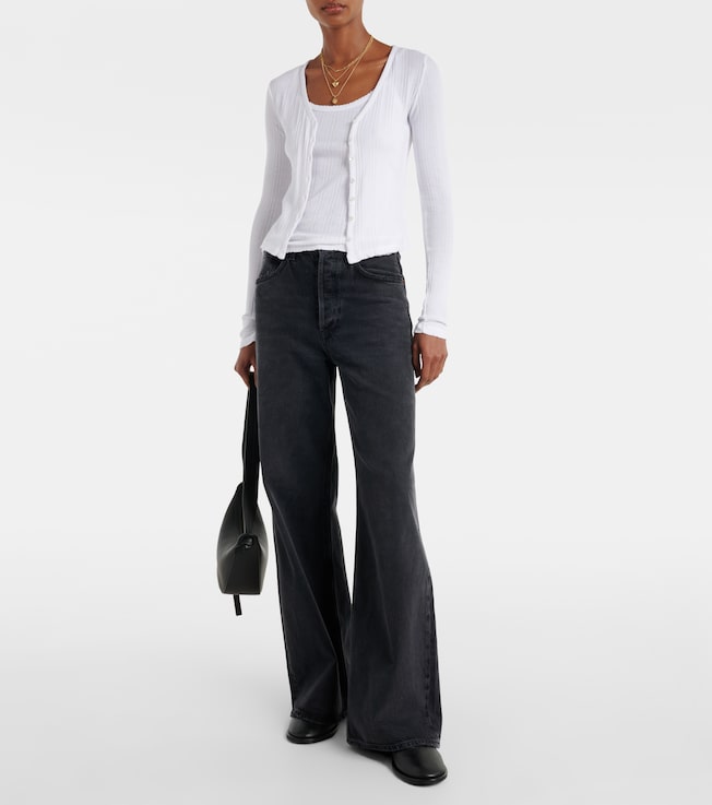 Velvet Drew cotton-blend pointelle cardigan