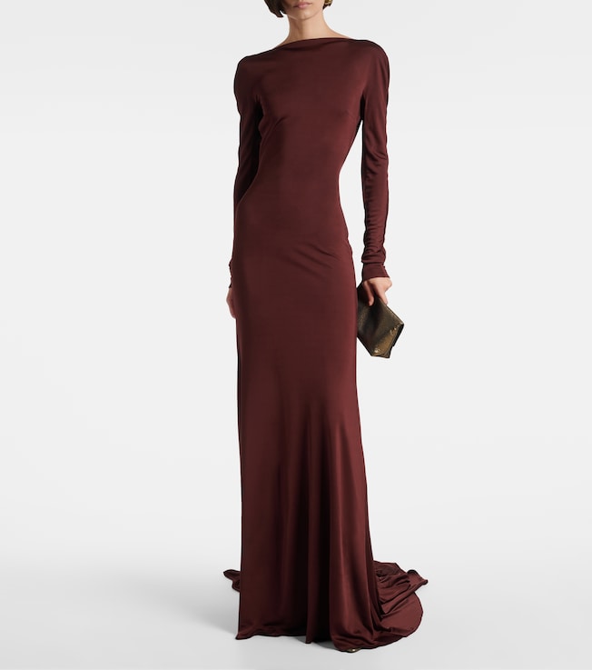 David Koma Gathered jersey gown