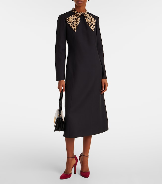 Valentino Crepe Couture bow-detail midi dress