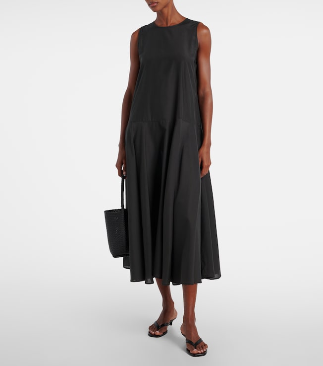 Asceno Rita gathered cotton and silk midi dress