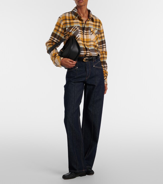 God's True Cashmere Abundance Tartan cashmere shirt with tiger's eye