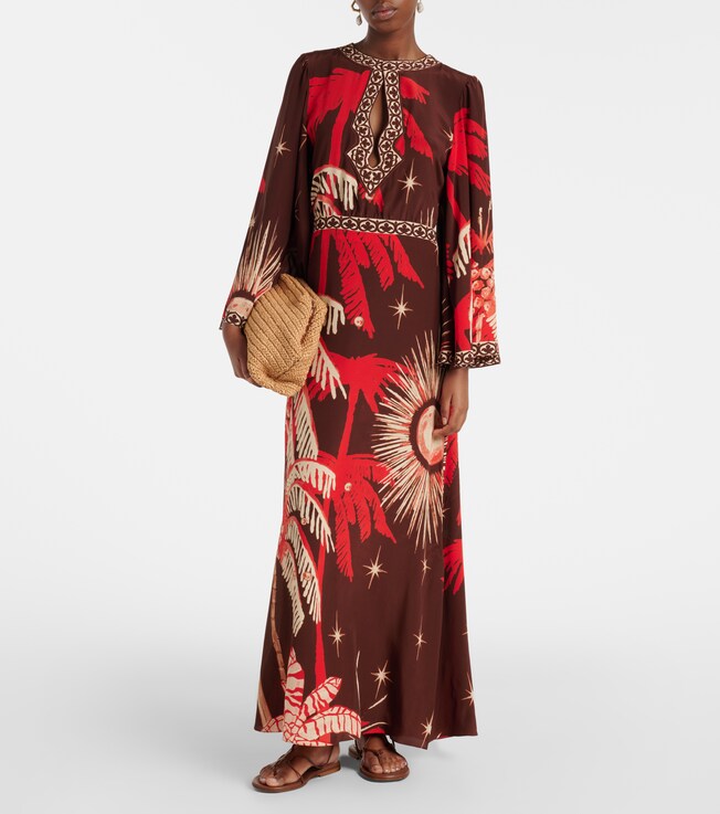 Johanna Ortiz Printed silk maxi dress