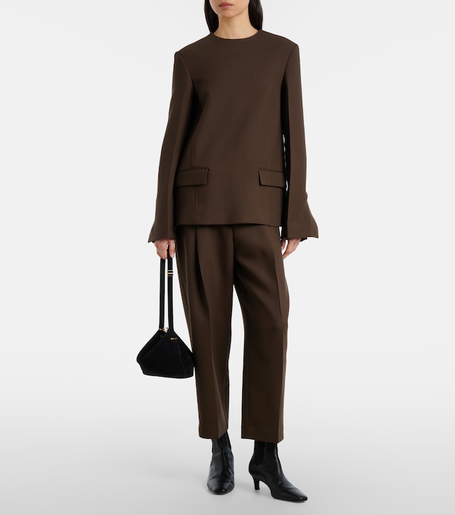 TOTEME Pleated cropped straight pants