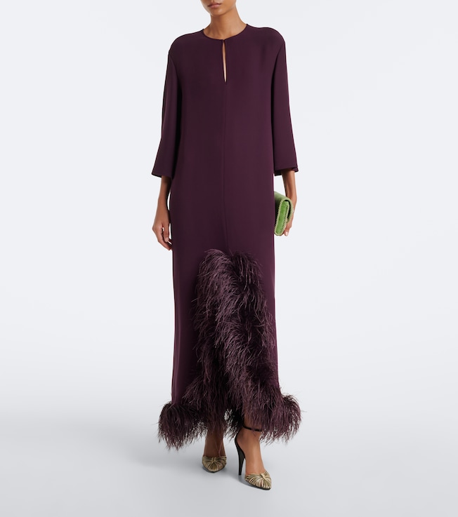 Valentino Cady Couture feather-trimmed gown