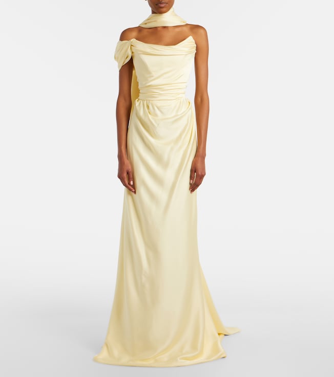 Vivienne Westwood Nova Vixen scarf-detail satin bustier gown