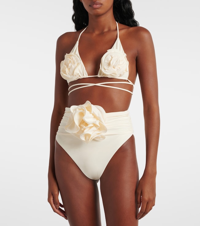 Magda Butrym Floral appliqué triangle bikini top