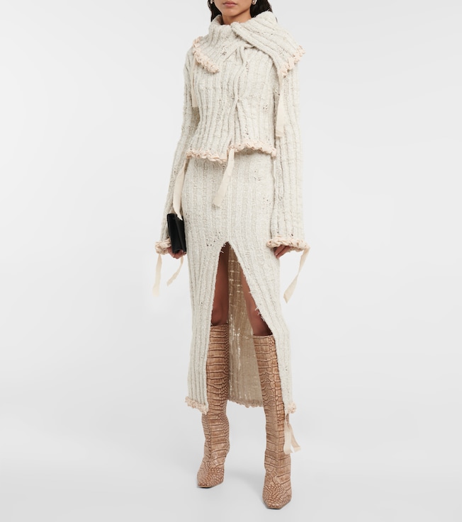 Acne Studios Crochet wool-blend maxi skirt