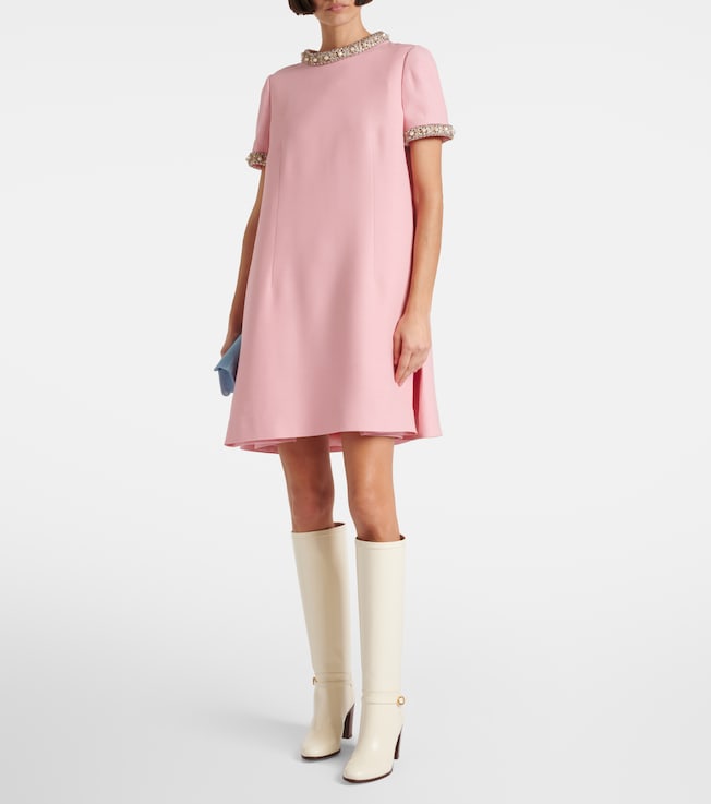 Valentino Crepe Couture embroidered minidress