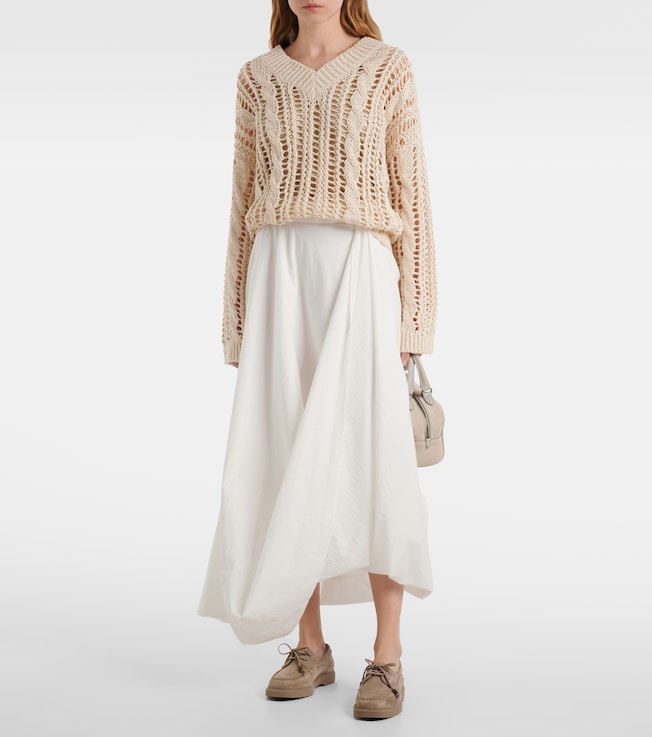 Brunello Cucinelli Cotton-blend maxi skirt