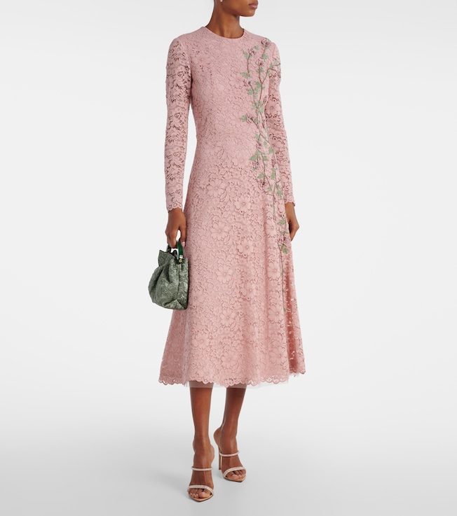 Costarellos Marlena embroidered lace midi dress