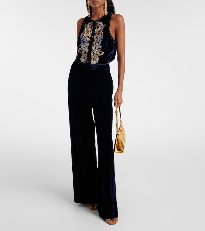 Etro Velvet wide-leg pants