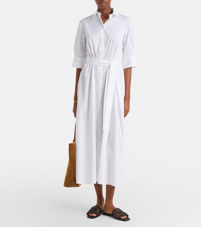 Max Mara Cognac cotton-blend midi dress