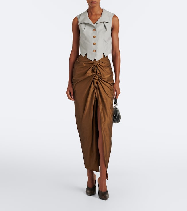 Vivienne Westwood Panther gathered cotton-blend maxi skirt