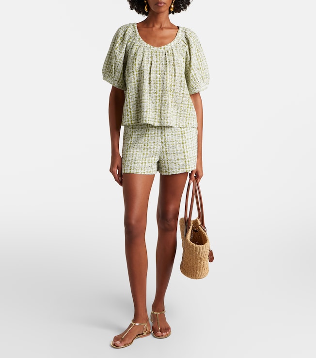 Velvet Velvet Daniela embroidered cotton-blend shorts