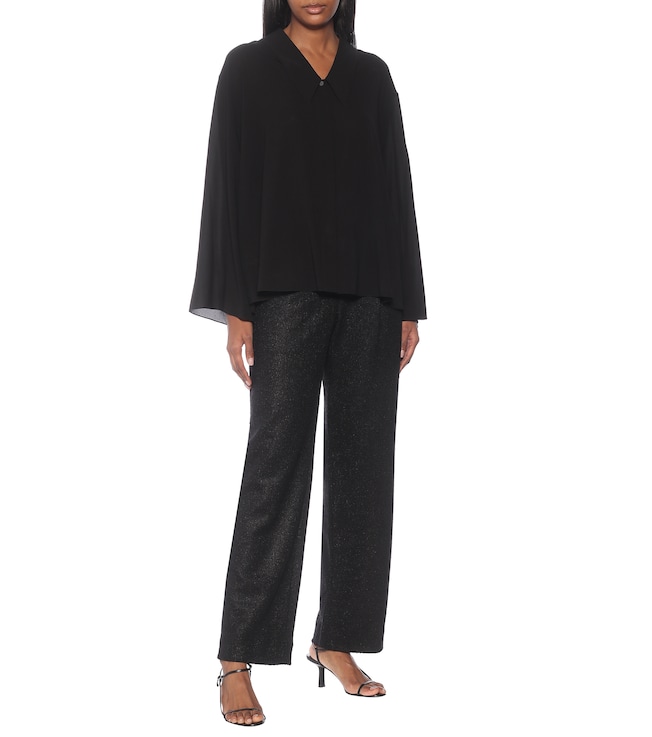 Deveaux New York Nicola high-rise straight tweed pants